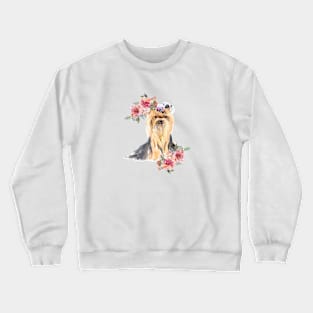 Yorkshire Terrier Diva Yorkie Watercolor Art Crewneck Sweatshirt